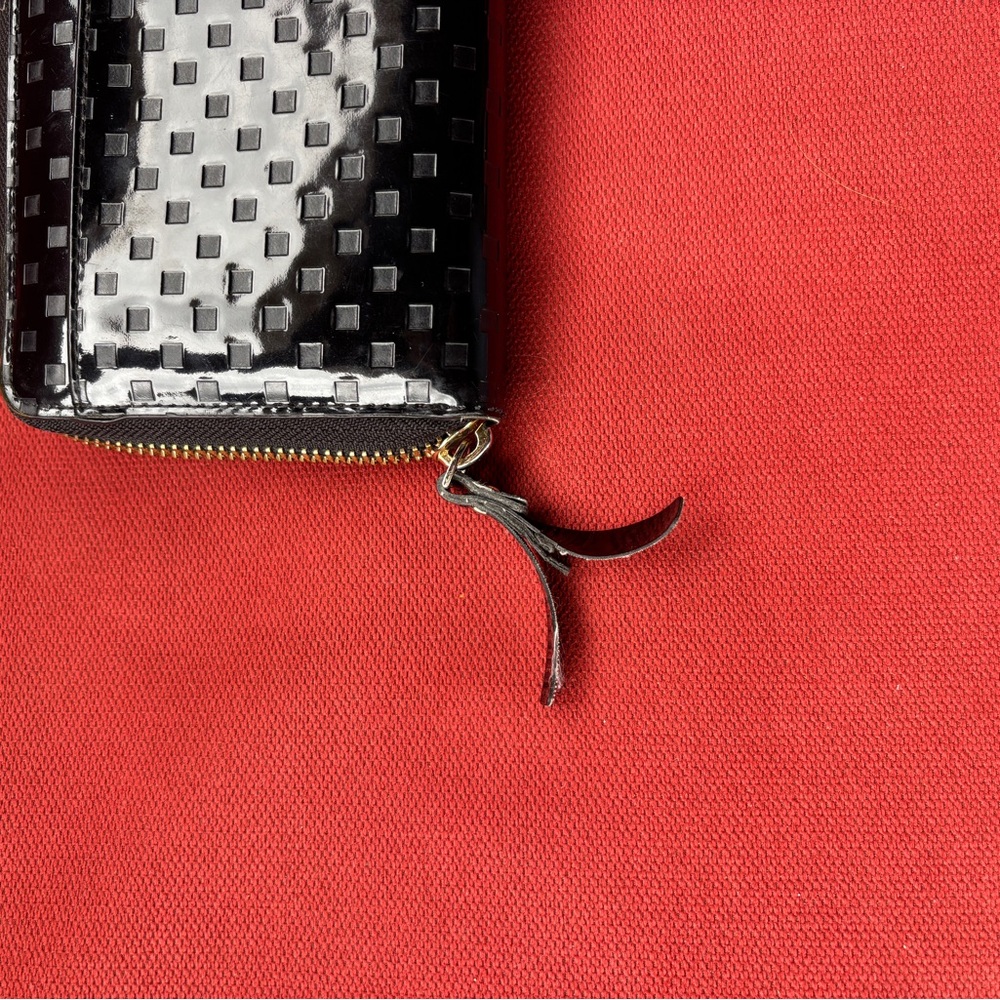 KATE SPADE Beale Street Logo Stamp Patent Leather Accordion Wallet Black - Picture 11 of 11